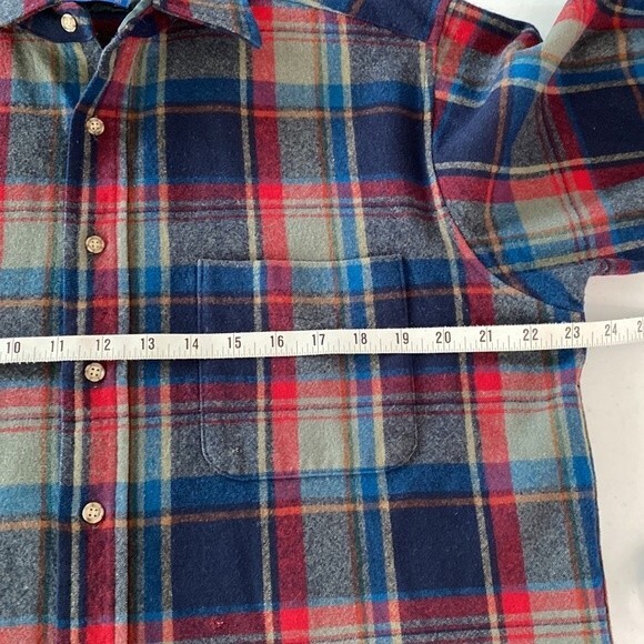 Pendleton Vintage Plaid Long Sleeve Button Down Shirt Pure Virgin Wool Made USA - Picture 11 of 16